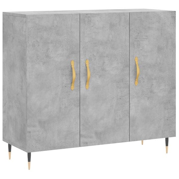 vidaXL Ντουλάπι Γκρι Σκυροδέματος 90x34x80 εκ. Επεξεργασμένο Ξύλο