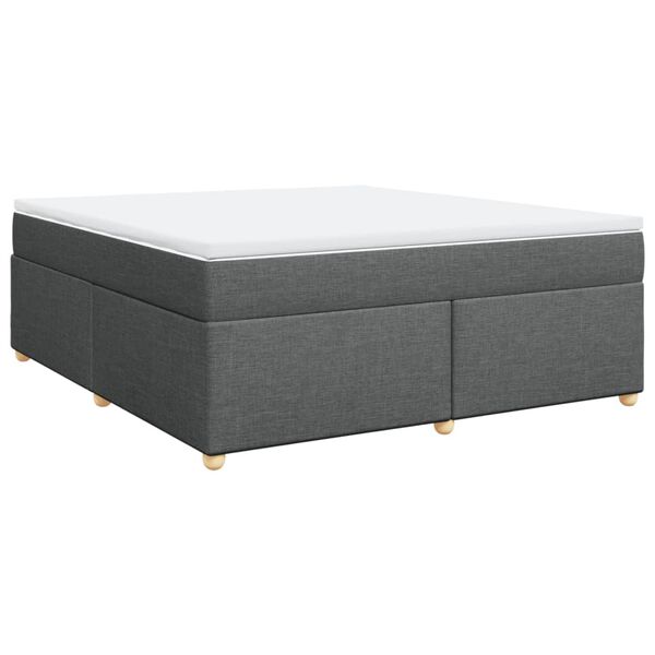 vidaXL Κρεβάτι Boxspring με Στρώμα Σκούρο Γκρι 180x200 εκ Υφασμάτιν