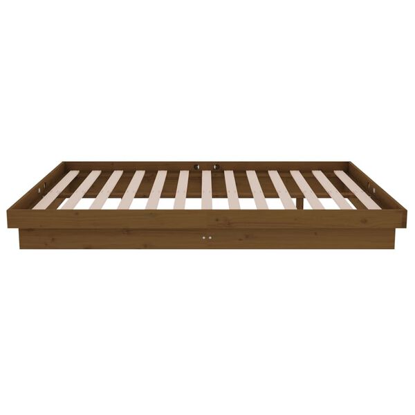 vidaXL Πλαίσιο Κρεβατιού Μελί 120x190 εκ. Μασίφ Ξύλο Small Double