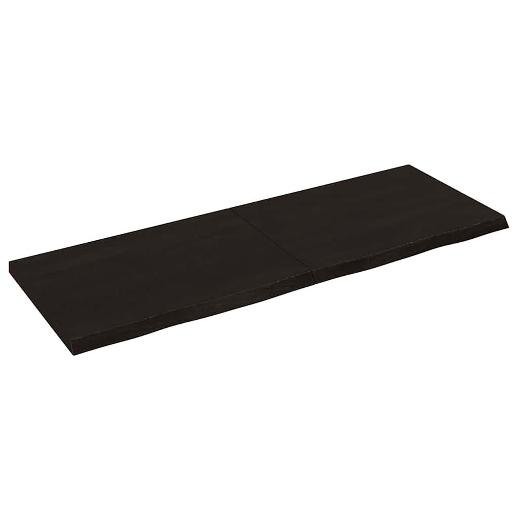 vidaXL Ράφι Τοίχου Σκούρο Καφέ 140x50x(2-4) εκ. Επεξ. Μασίφ Ξύλο Δρυός