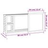 vidaXL Ντουλάπι με Καθρέφτη 80 x 17 x 34 εκ. από Μασίφ Ξύλο Καρυδιάς