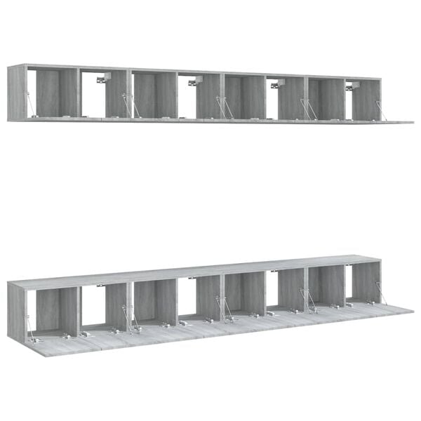 vidaXL Έπιπλα Τηλεόρασης 8 τεμ. Γκρι Sonoma 60x30x30 εκ. Επεξεργ. Ξύλο