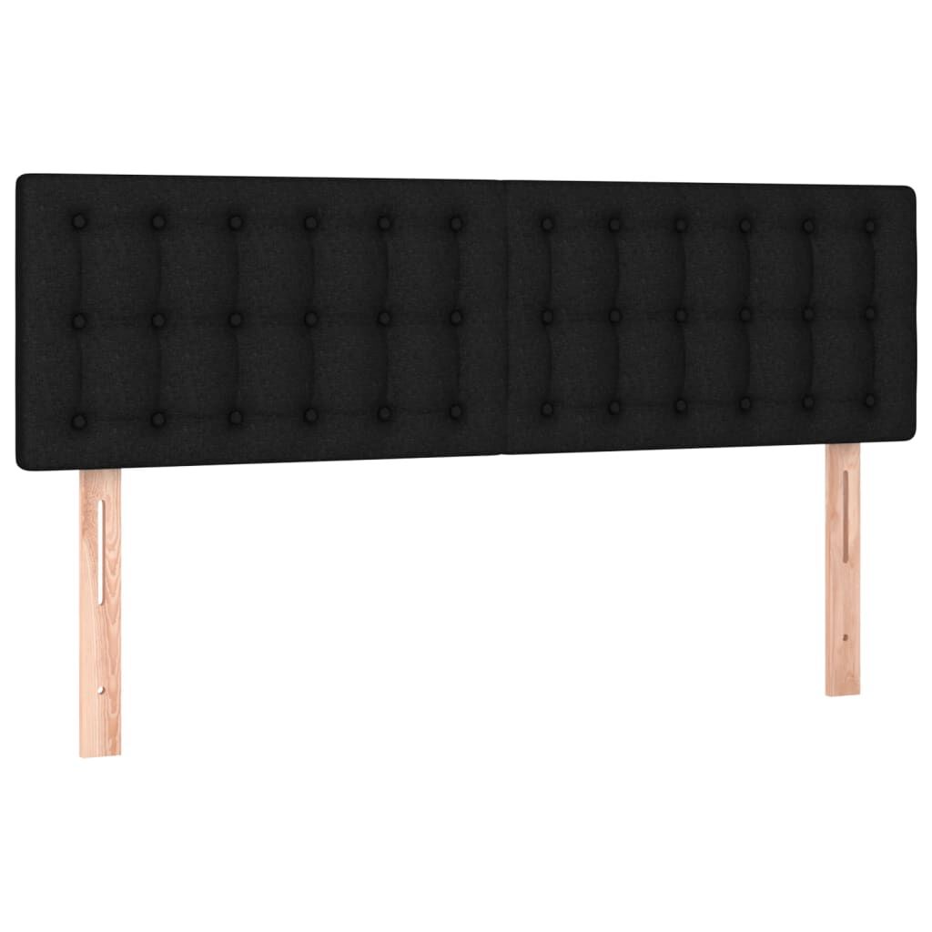 vidaXL Κρεβάτι Boxspring με Στρώμα Μαύρο 140x200 εκ. Υφασμάτινο