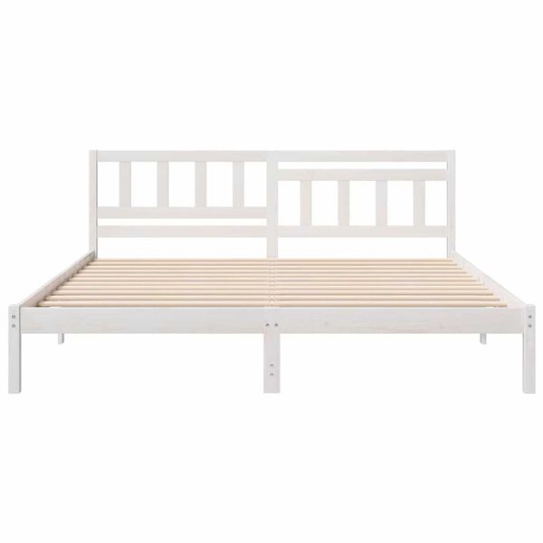 vidaXL Σκελετός Κρεβατιού Λευκό 200 x 200 cm Μασίφ ξύλο πεύκου