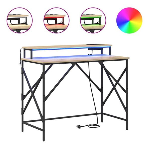 vidaXL Γραφείο Sonoma Δρυς 100 x 50 x 86.5 εκ Επεξεργασμένο ξύλο