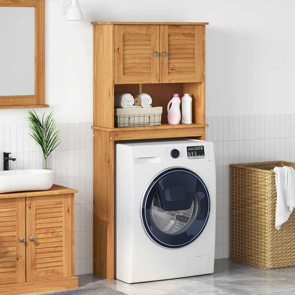 vidaXL Ντουλάπα Πλυντηρίου με ράφι VIGO καφέ μελί 72.5 x 27 x 161 εκ