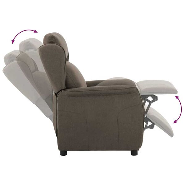 vidaXL Ανακλινόμενη πολυθρόνα Taupe 67.5 x 93.5 x 101.5 εκ ύφασμα