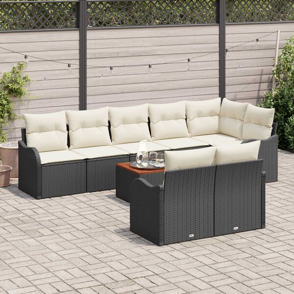 vidaXL Σετ Καναπέ Κήπου 9 pcs Μαύρο και λευκό
