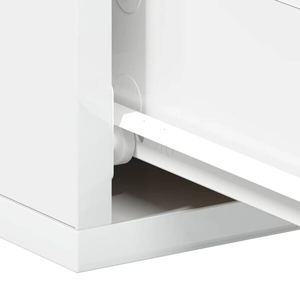 vidaXL Κομοδίνα Κρεμαστά 2 τεμ. Γυαλ. Λευκό 40x30x15εκ. από Επεξ. Ξύλο
