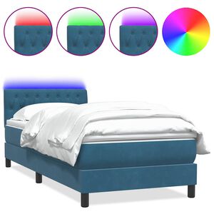 vidaXL &Kappa;&rho;&epsilon;&beta;ά&tau;&iota; Boxspring &mu;&epsilon; &Sigma;&tau;&rho;ώ&mu;&alpha; & LED &Sigma;&kappa;&omicron;ύ&rho;&omicron; &Mu;&pi;&lambda;&epsilon; 80x220 &epsilon;&kappa;. &Beta;&epsilon;&lambda;&omicron;ύ&delta;&iota;&nu;&omicron;