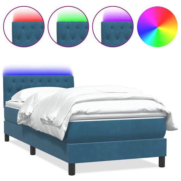 vidaXL &Kappa;&rho;&epsilon;&beta;ά&tau;&iota; Boxspring &mu;&epsilon; &Sigma;&tau;&rho;ώ&mu;&alpha; & LED &Sigma;&kappa;&omicron;ύ&rho;&omicron; &Mu;&pi;&lambda;&epsilon; 80x220 &epsilon;&kappa;. &Beta;&epsilon;&lambda;&omicron;ύ&delta;&iota;&nu;&omicron;