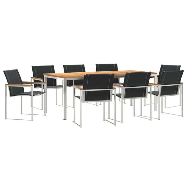 vidaXL ΣετΤραπεζαρίαςΚήπου 9 pcs Στερεό Τικ