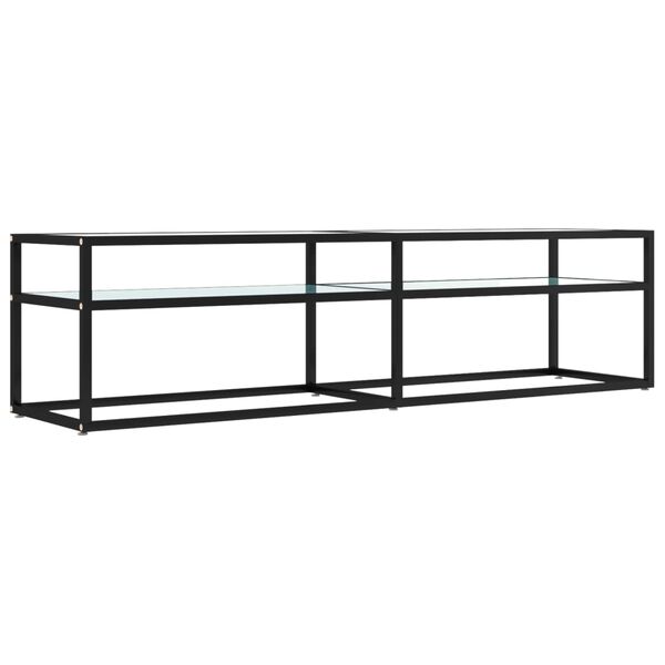 vidaXL Έπιπλο Τηλεόρασης Λευκό Όψη Μαρμάρου 160x40x40,5εκ Ψημένο Γυαλί