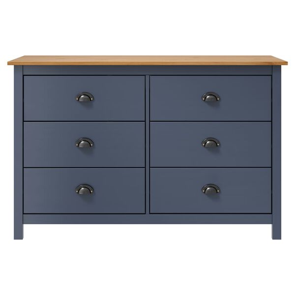 vidaXL Μπουφές Hill Γκρι 125x40x80 εκ. από Μασίφ Ξύλο Πεύκου