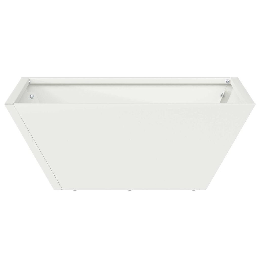 vidaXL Γλάστρα Μπολ Κήπου Λευκή 40x40x15 εκ, Ατσάλι