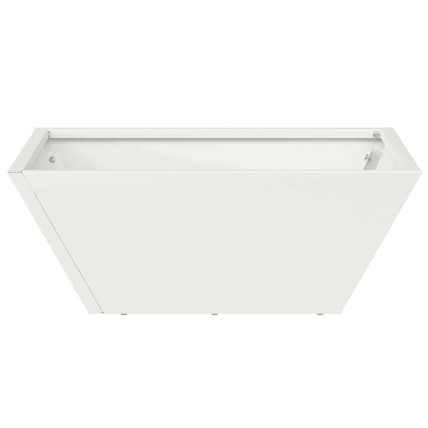 vidaXL Γλάστρα Μπολ Κήπου Λευκή 40x40x15 εκ, Ατσάλι