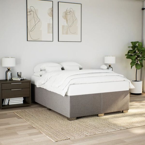 vidaXL &Kappa;&rho;&epsilon;&beta;ά&tau;&iota; Boxspring &mu;&epsilon; &Sigma;&tau;&rho;ώ&mu;&alpha; Taupe 160x200 &epsilon;&kappa;. &Upsilon;&phi;&alpha;&sigma;&mu;ά&tau;&iota;&nu;&omicron;