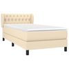 vidaXL Κρεβάτι Boxspring με Στρώμα Κρεμ 100 x 200 εκ. Υφασμάτινο