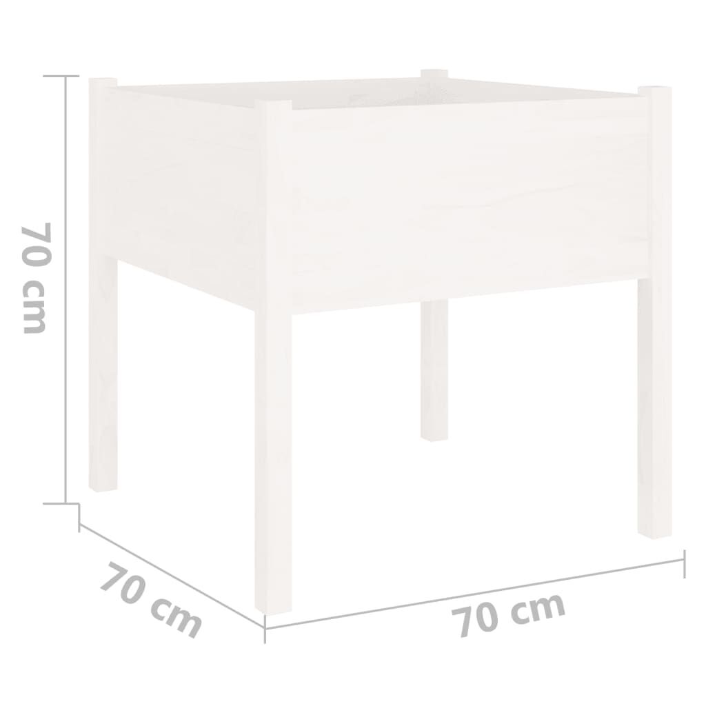 vidaXL Ζαρντινιέρες 2 τεμ. Λευκό 70 x 70 x 70 εκ. Μασίφ Ξύλο Πεύκου