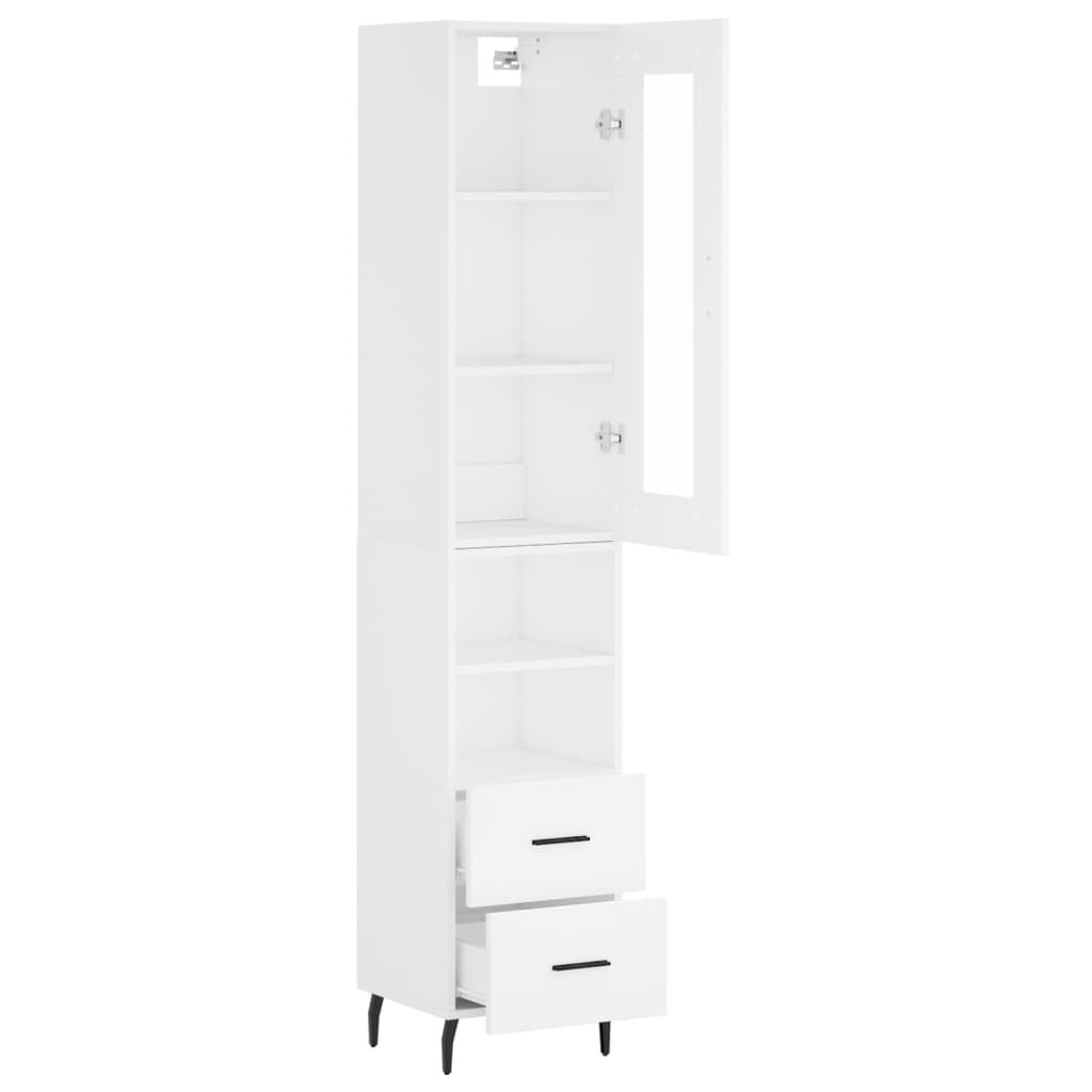 vidaXL Ντουλάπι Λευκό 34,5 x 34 x 180 εκ. από Επεξεργασμένο Ξύλο