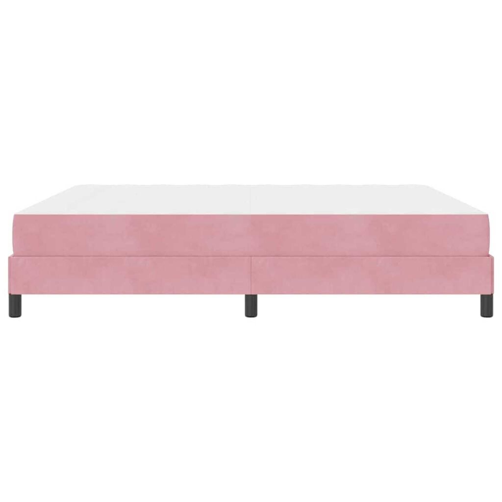vidaXL Κρεβάτι box spring με στρώμα Ροζ 180 x 220 εκ. Βελούδο