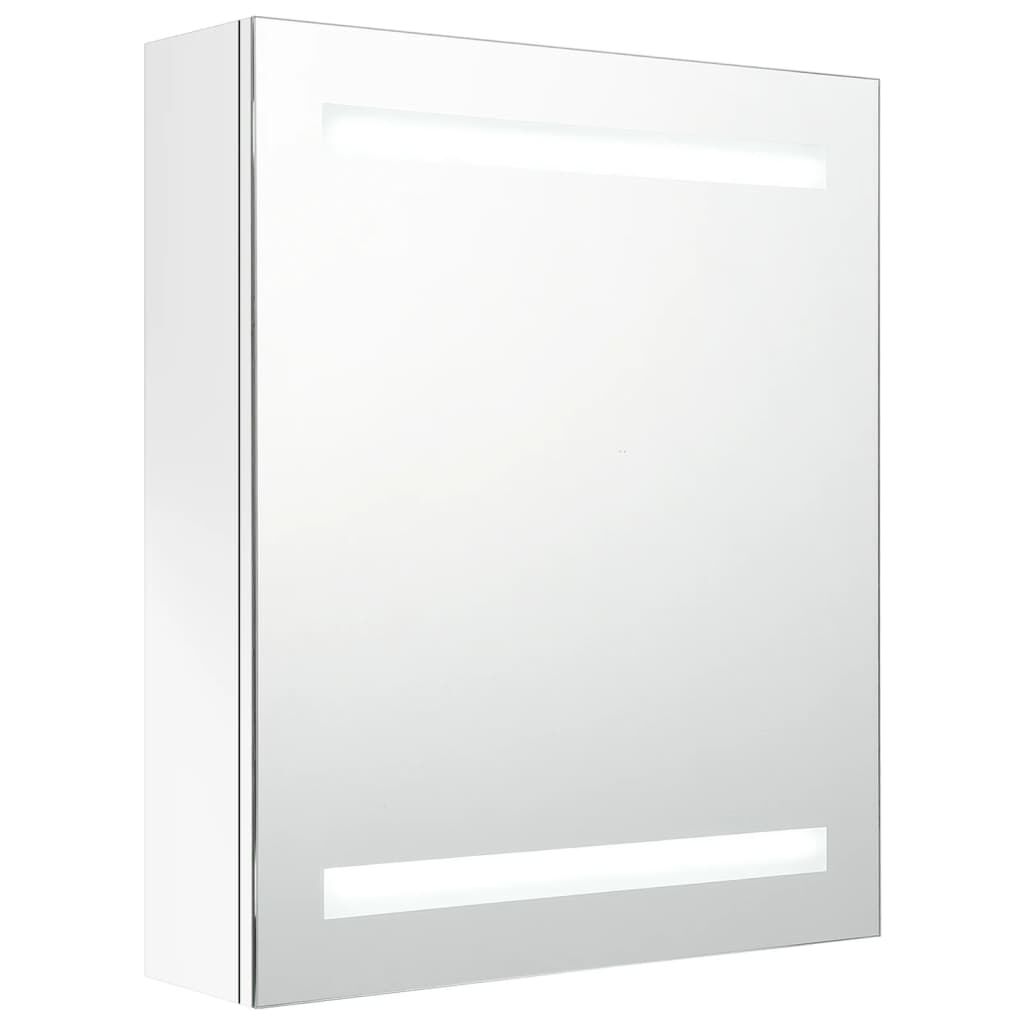 vidaXL Καθρέφτης Μπάνιου με Ντουλάπι & LED Λαμπερό Λευκό 50x14x60 εκ.