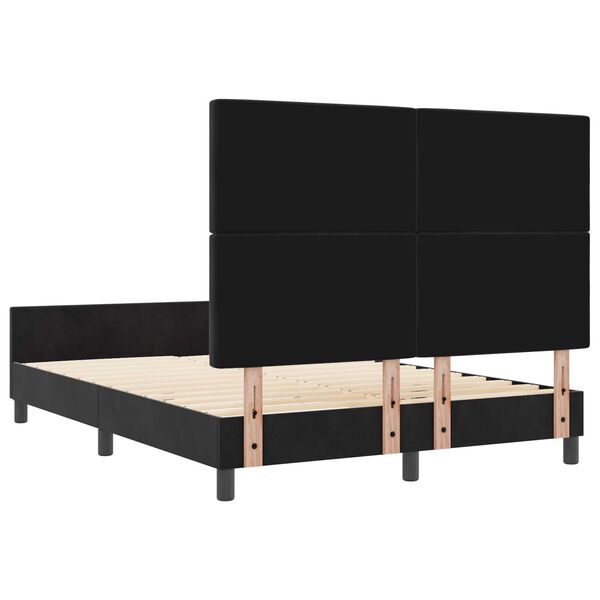 vidaXL Σκελετός Κρεβατιού με κεφαλάρι Μαύρο 140 x 190 cm Βελούδο