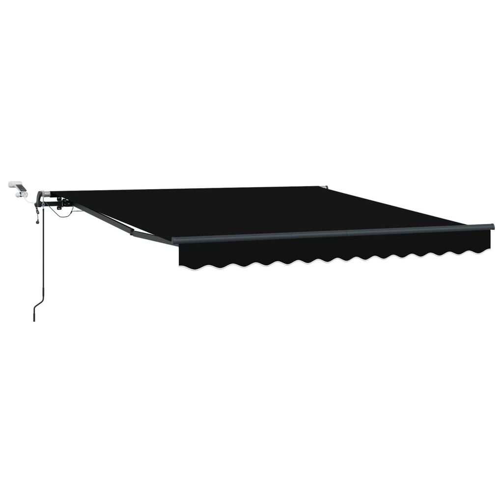 vidaXL Αυτόματη Ανασυρόμενη Τέντα με LED Μαύρη 300x250 cm