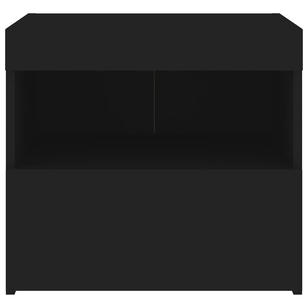 vidaXL Κομοδίνο με Φώτα LED Μαύρο 50 x 40 x 45 εκ.