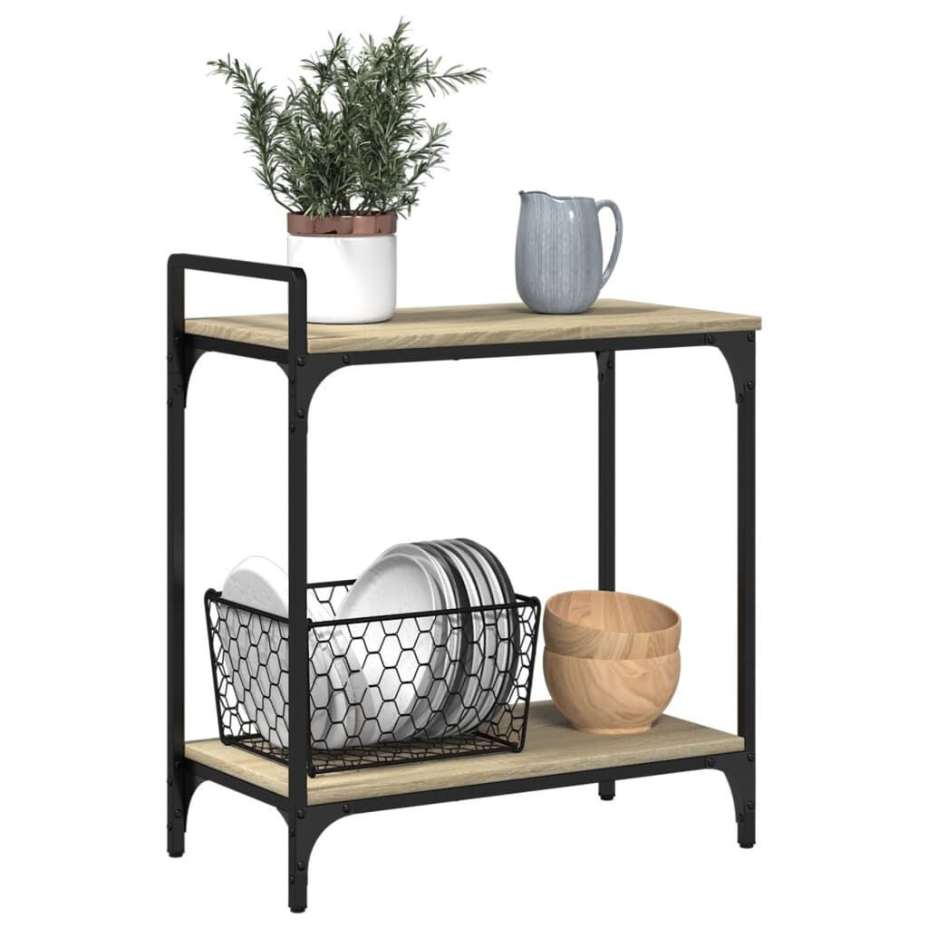 vidaXL Τρόλεϊ Κουζίνας Sonoma Δρυς 60,5x31x72,5 εκ. Επεξεργασμένο Ξύλο