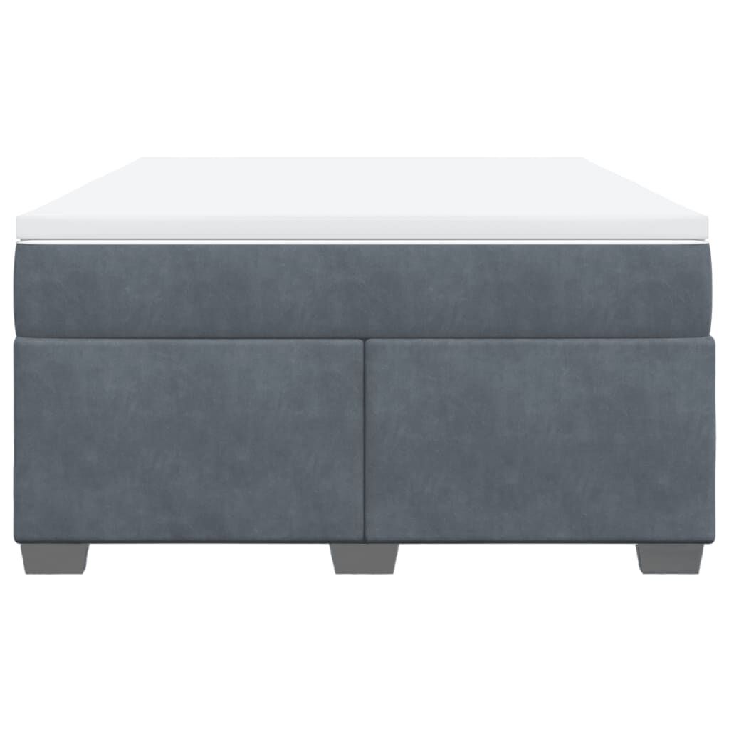vidaXL Κρεβάτι Boxspring με Στρώμα Σκούρο Γκρι 140x190 εκ. Βελούδινο