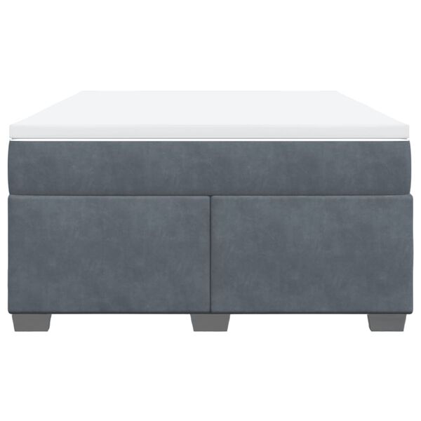 vidaXL Κρεβάτι Boxspring με Στρώμα Σκούρο Γκρι 140x190 εκ. Βελούδινο