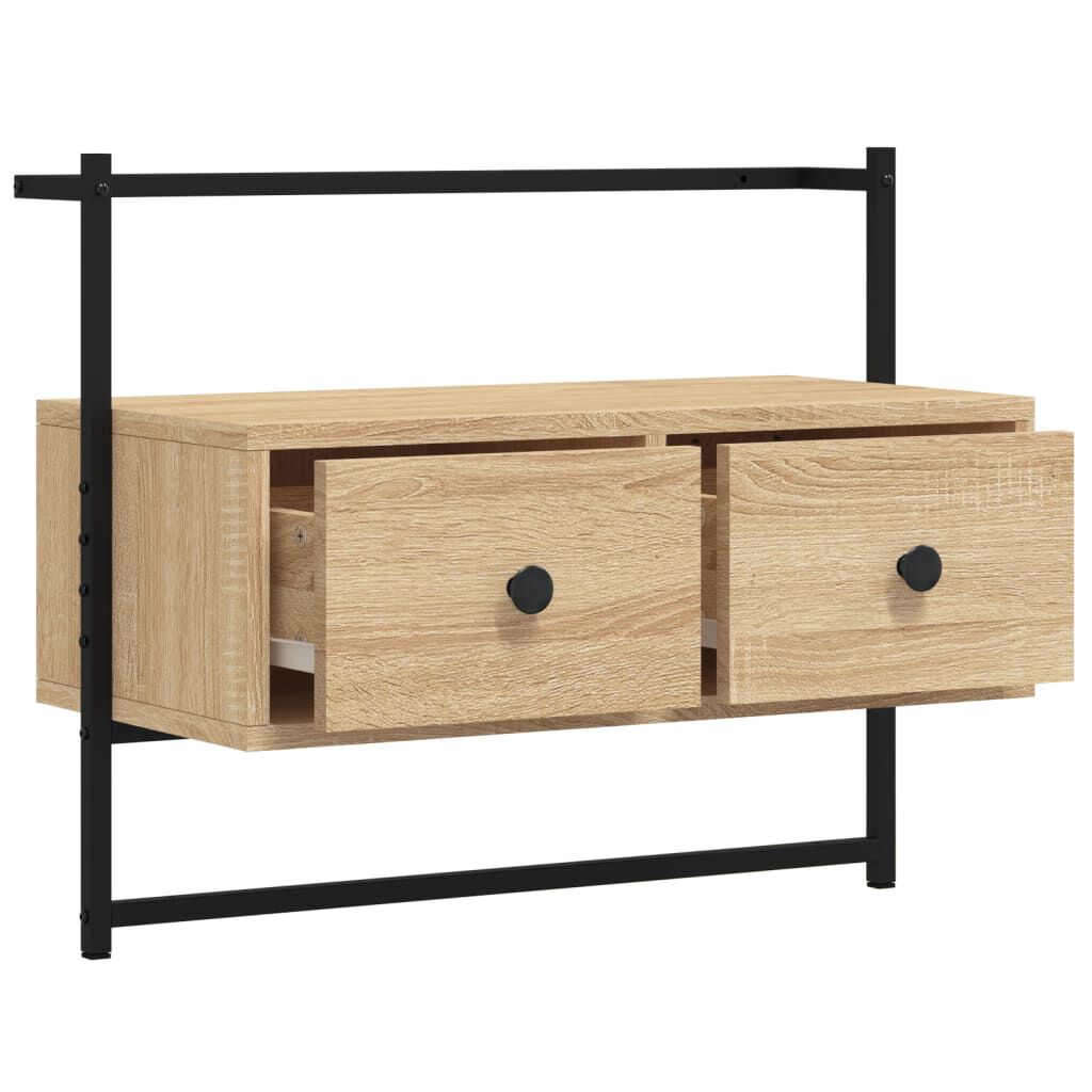 vidaXL Έπιπλο Τηλεόρασης Επιτοίχιο Sonoma Δρυς 60,5x30x51 εκ. Επ. Ξύλο