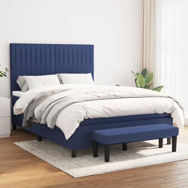 vidaXL &Kappa;&rho;&epsilon;&beta;ά&tau;&iota; Boxspring &mu;&epsilon; &Sigma;&tau;&rho;ώ&mu;&alpha; &Mu;&pi;&lambda;&epsilon; 140x200 &epsilon;&kappa;. &Upsilon;&phi;&alpha;&sigma;&mu;ά&tau;&iota;&nu;&omicron;