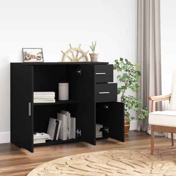 vidaXL Ντουλάπι Μαύρο 91 x 29,5 x 75 εκ. από Επεξεργασμένο Ξύλο