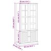vidaXL Βιτρίνα VIGO Γκρι 85 x 35 x 170 εκ. από Μασίφ Ξύλο Πεύκου