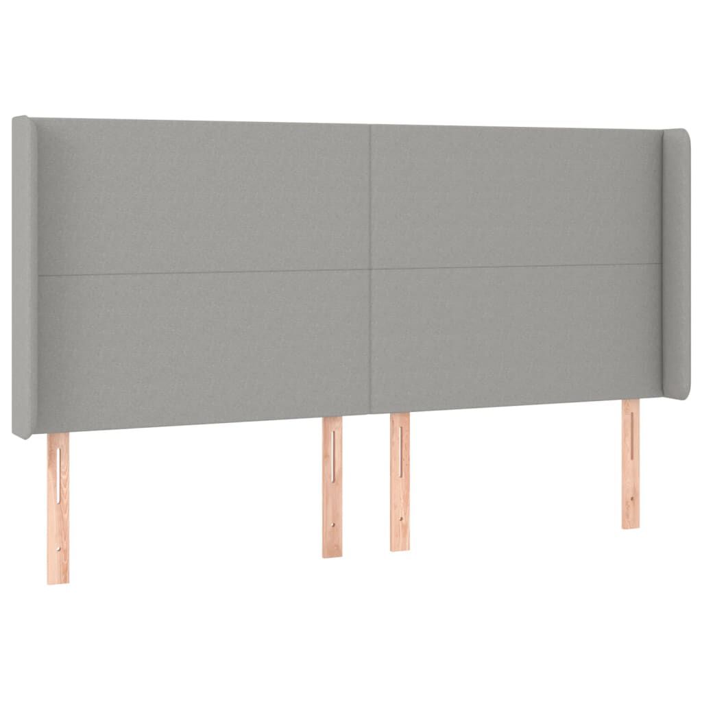 vidaXL Κρεβάτι Boxspring με Στρώμα & LED Αν.Γκρι 160x200εκ. Υφασμάτινο