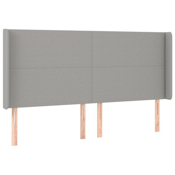 vidaXL Κρεβάτι Boxspring με Στρώμα & LED Αν.Γκρι 160x200εκ. Υφασμάτινο