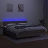 vidaXL &Kappa;&rho;&epsilon;&beta;ά&tau;&iota; Boxspring &mu;&epsilon; &Sigma;&tau;&rho;ώ&mu;&alpha; & LED Taupe 160x200 &epsilon;&kappa;. &Upsilon;&phi;&alpha;&sigma;&mu;ά&tau;&iota;&nu;&omicron;