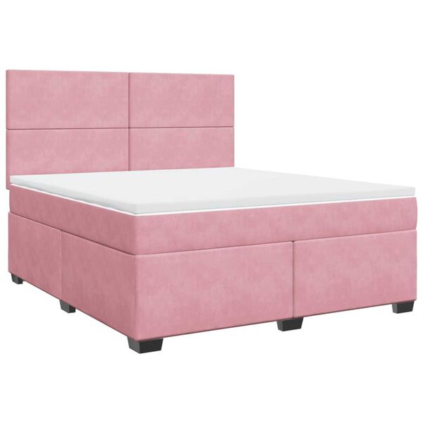 vidaXL &Kappa;&rho;&epsilon;&beta;ά&tau;&iota; Boxspring &mu;&epsilon; &Sigma;&tau;&rho;ώ&mu;&alpha; &Rho;&omicron;&zeta; 180x200 &epsilon;&kappa;. &Beta;&epsilon;&lambda;&omicron;ύ&delta;&iota;&nu;&omicron;