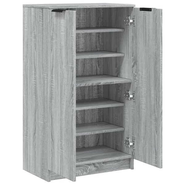 vidaXL Παπουτσοθήκη Γκρι Sonoma 59x35x100 εκ. από Επεξεργασμένο Ξύλο