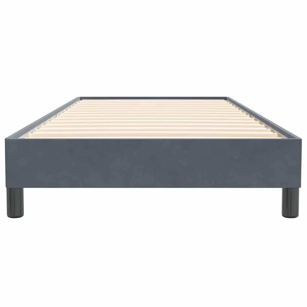 vidaXL Κρεβάτι Boxspring χωρίς Στρώμα Σκούρο Γκρι 80x220 εκ. Βελούδινο