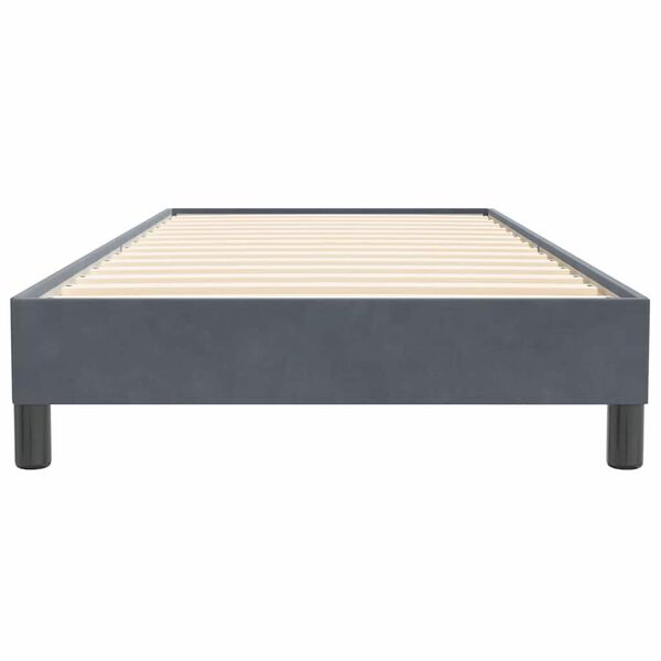 vidaXL Κρεβάτι Boxspring χωρίς Στρώμα Σκούρο Γκρι 80x220 εκ. Βελούδινο