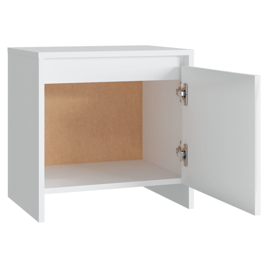 vidaXL Κομοδίνα 2 Τεμ. Λευκά 45x34x44,5 εκ. από Επεξεργασμένο Ξύλο