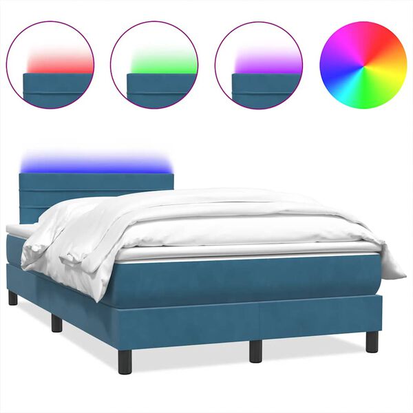 vidaXL &Kappa;&rho;&epsilon;&beta;ά&tau;&iota; Boxspring &mu;&epsilon; &Sigma;&tau;&rho;ώ&mu;&alpha; & LED &Sigma;&kappa;&omicron;ύ&rho;&omicron; &Mu;&pi;&lambda;&epsilon; 120x210 &epsilon;&kappa;. &Beta;&epsilon;&lambda;&omicron;ύ&delta;&iota;&nu;&omicron;