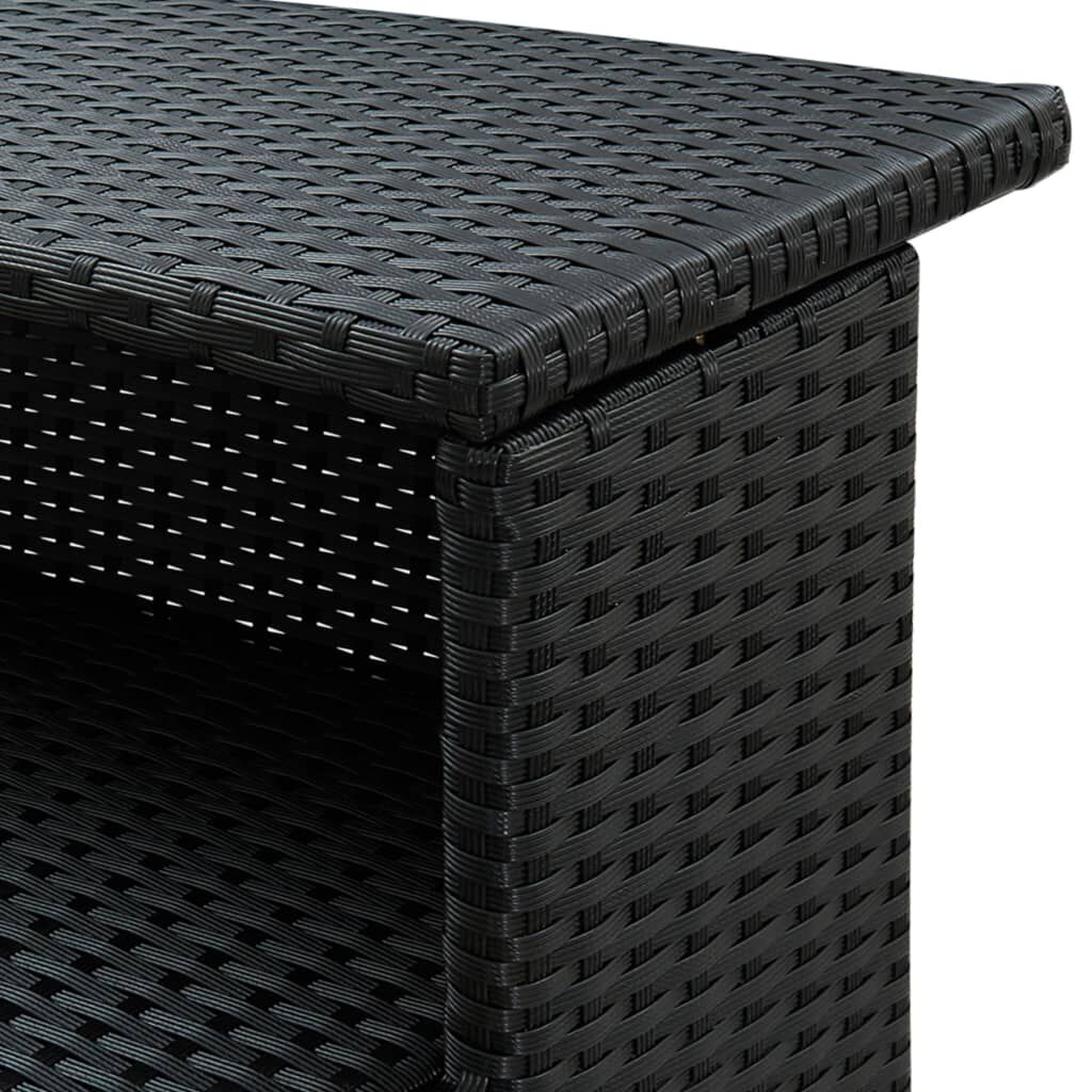 vidaXL Τραπέζι Μπαρ Κήπου Μαύρο 120x55x110 εκ. από Συνθετικό Ρατάν