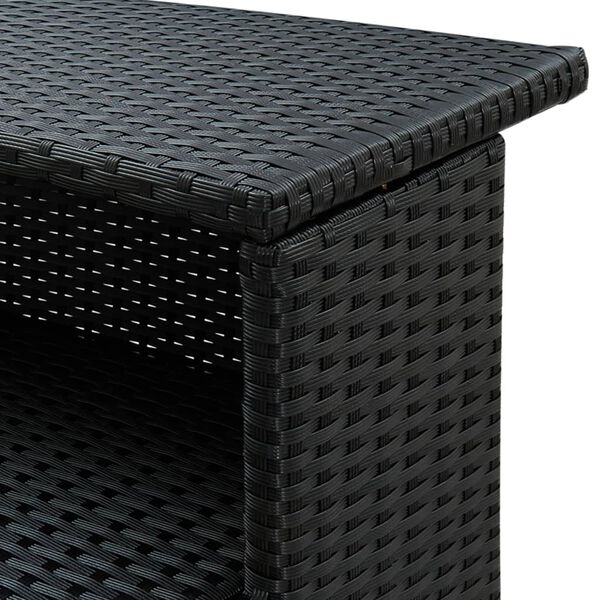 vidaXL Τραπέζι Μπαρ Κήπου Μαύρο 120x55x110 εκ. από Συνθετικό Ρατάν