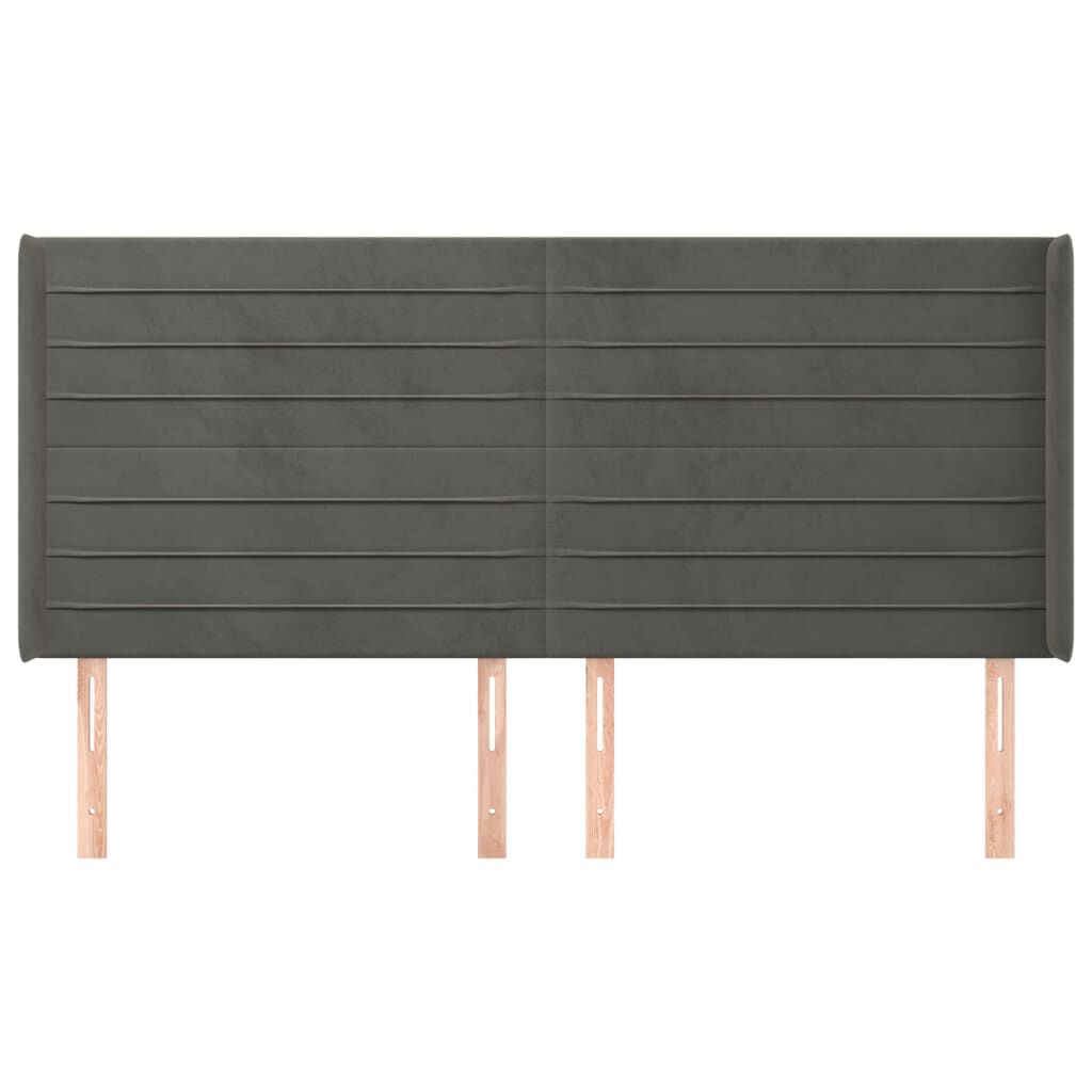 vidaXL Κεφαλάρι με Πτερύγια Σκούρο Γκρι 183x16x118/128 εκ. Βελούδινο