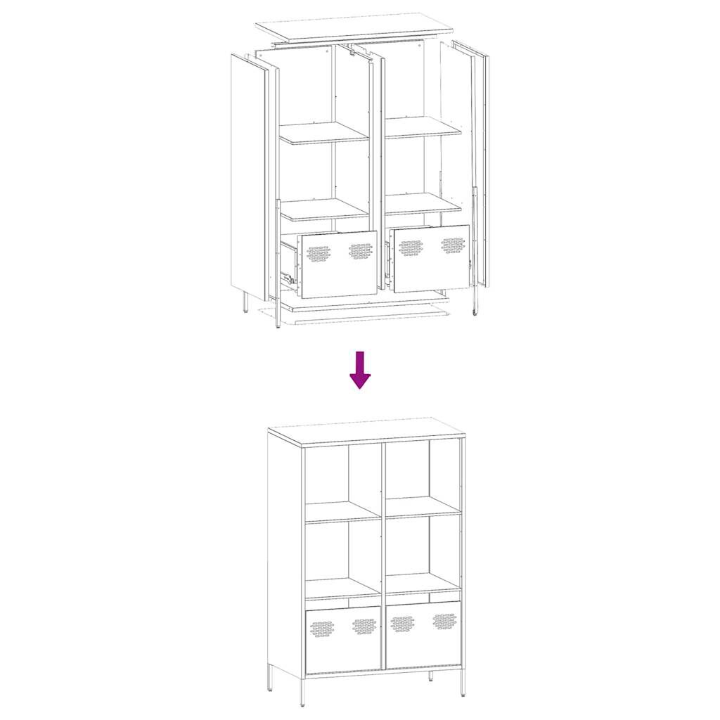 vidaXL Ντουλάπα Λευκό 68x39x103,5 εκ. από Χάλυβα