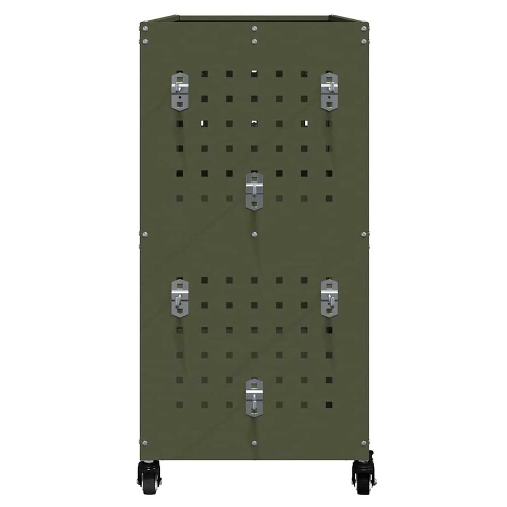 vidaXL Καρότσι εργαλείων με ράφι Λαδί 75 x 35 x 73 εκ. Κρύα χάλυβας